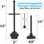 Brosse de toilette et piston autoportant en métal-55332449