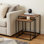 22" Black And Brown Resin End Table