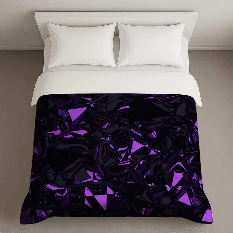 Housses de couette abstraites violettes, Grand lit