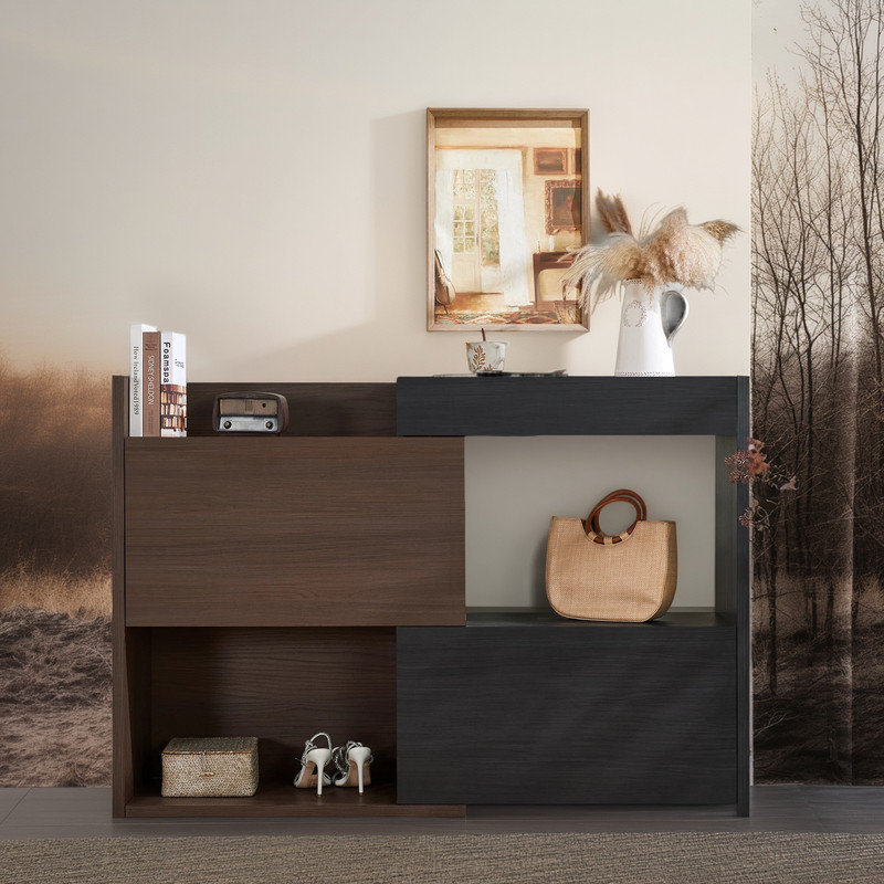 Extendable and Rotating Shoe Cabinet with 1 Drawer, 90-Degree Corner Storage for Entryway