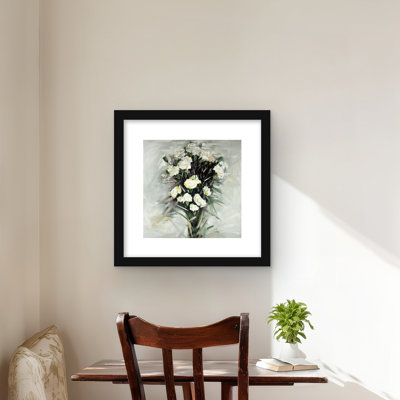 Lisianthus White Bouquet - Farmhouse Botanical, reproduction encadrée