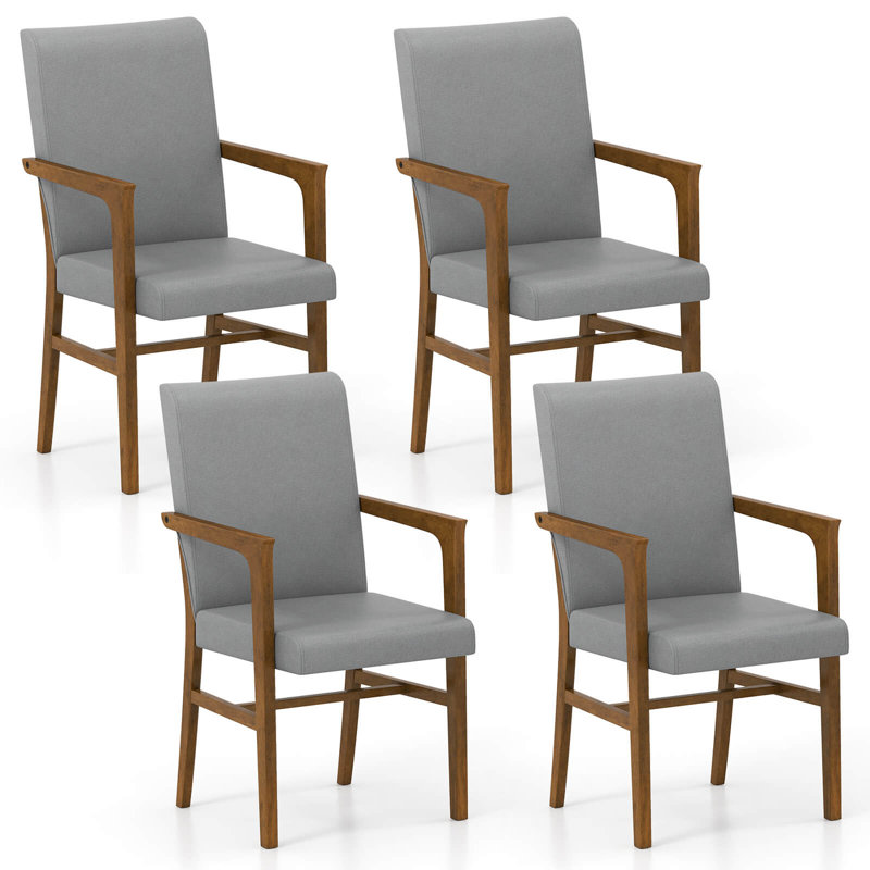 Mid-Century Modern Dining Chairs Set of 4 Upholstered Accent Chairs Armchairs, 4