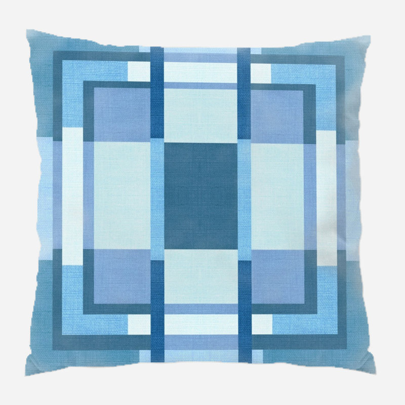 Fabric Geometric Microsuede Reversible Throw Pillow