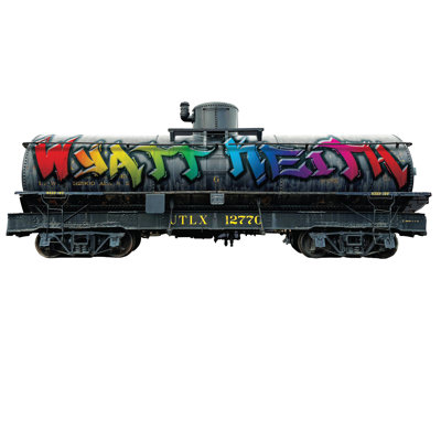 Custom Name Railroad Car Wall Decal - Personalized Graffiti Wall Art - Train Room Decor