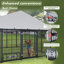 Enclos pour animaux multi-usages - Chenil en métal avec toit 9,62 pi x 9,35 pi x 6,18 h-120704920