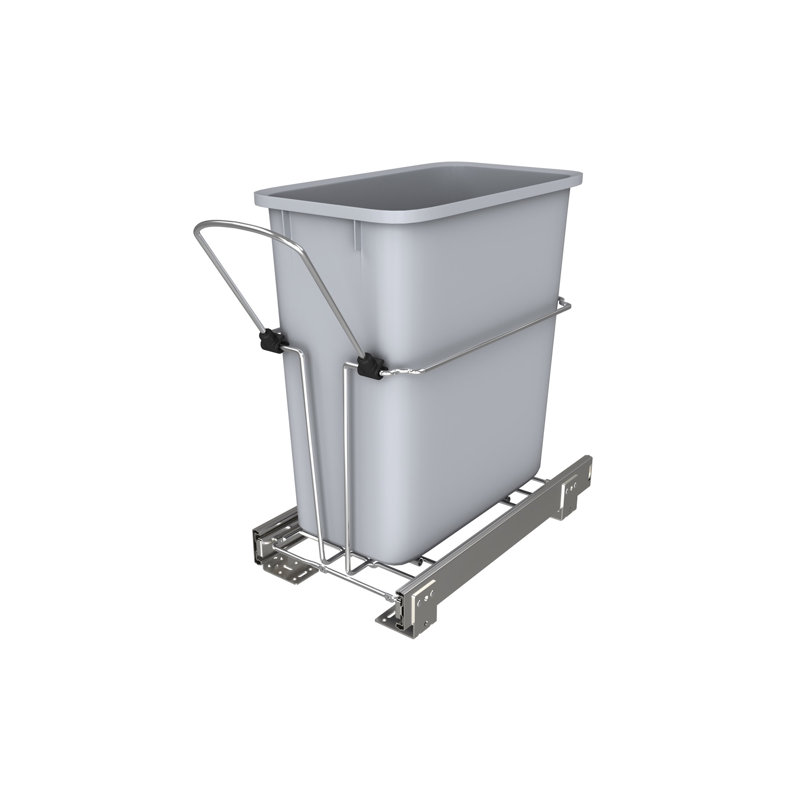 Rev-A-Shelf Universal Waste Container with Rear Basket, 20 qt. (5 gal)