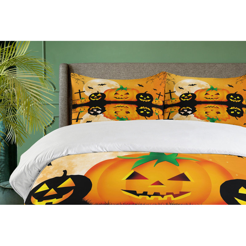 Halloween Eclectic Polyester Duvet Cover, Queen