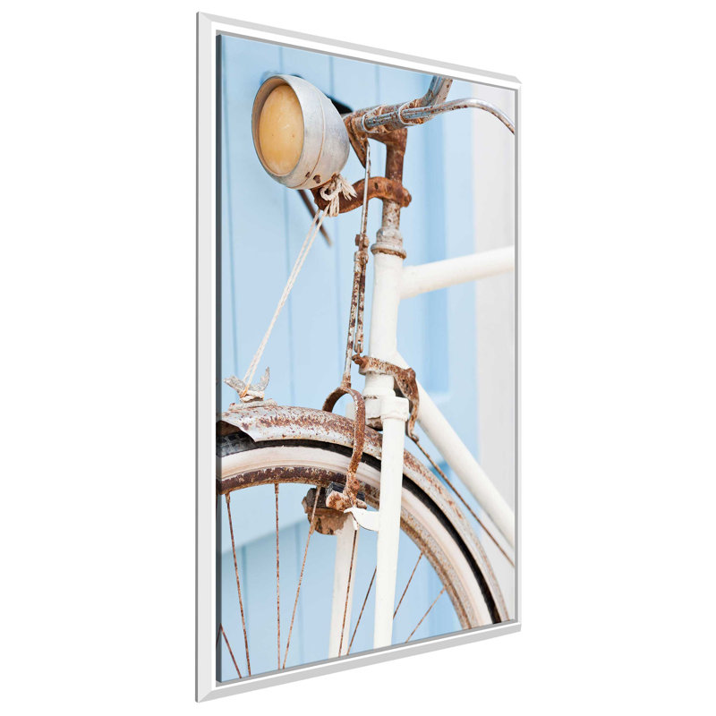 Vieux vélo par - photographie, Cadre flottant blanc, H 33,5 po x l 21,5 po x P 2 po