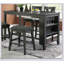 Ensemble de salle à manger moderne à hauteur de comptoir 5 pièces avec tablettes de rangement et chaises hautes confortables pour un repas élégant-1322633965-1322633963-1322633974