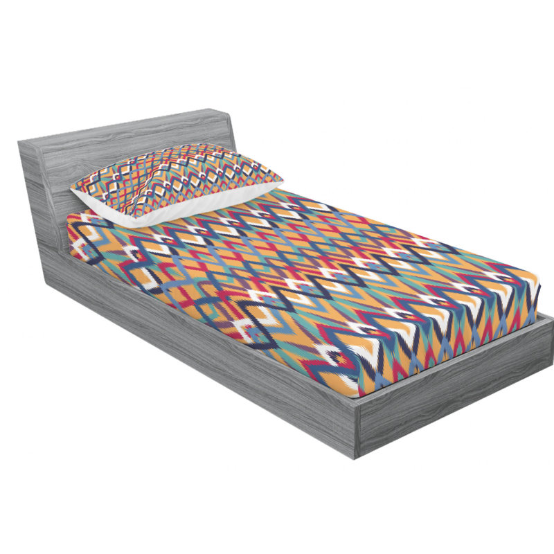 Microfiber Ikat Sheet Set, Twin XL Sheet Set + Fitted Sheet + 1 Pillowcase