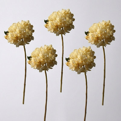 5Pcs Vintage Artificial Silk Hydrangeas Fake Floral Arrangements