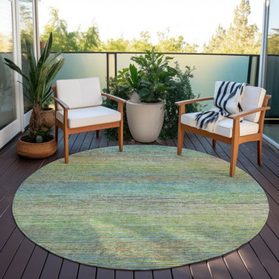 Machine Washable Indoor/Outdoor Christain ACN1264 Aloe Rug