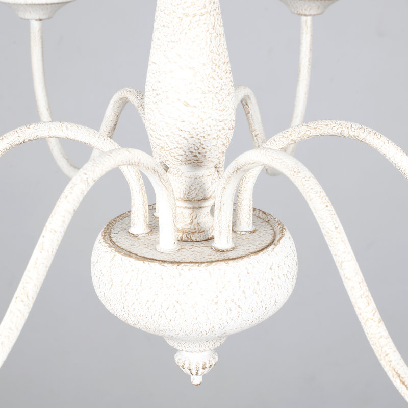 Tinoco 6 - Light Dimmable Classic / Traditional Chandelier, Distressed White