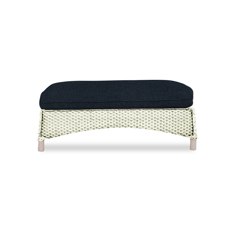 Mandalay Outdoor Ottoman, Sandberg Navy, Hickory