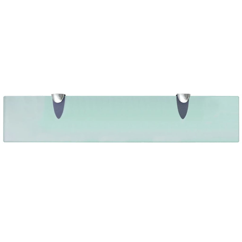 Tablette murale flottante avec supports à pince en verre trempé, Transparent, H 0,3 po x l 3,9 po x L 19,6 po