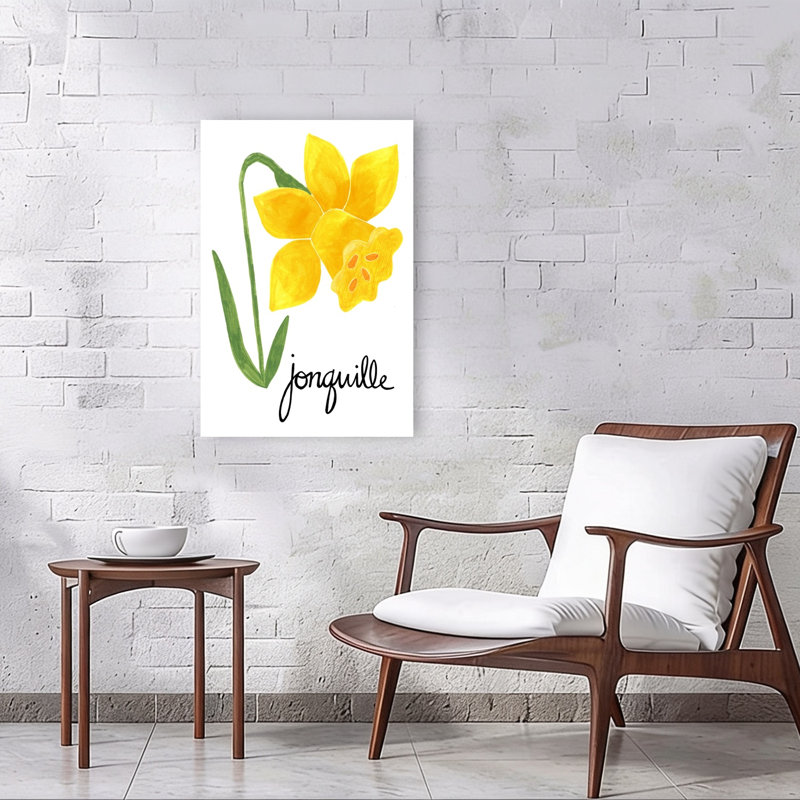 Illustration de jonquille jaune, nature, fleur de jonquille, 36" H x 24" W