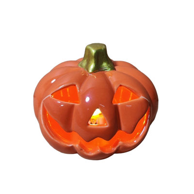 Halloween Pumpkin Lantern Ceramic Luminous Desktop Decoration And Setting Scene Ornaments