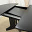 Table de salle à manger 59 po x 43 po ovale, extensible avec rallonge amovible, base en tréteau noir pour table de style, 6 sièges,