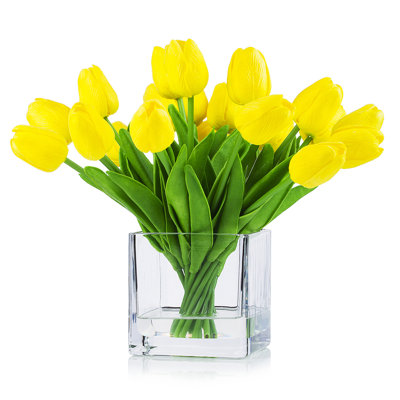 Natural Fibres Tulips Arrangement in Vase