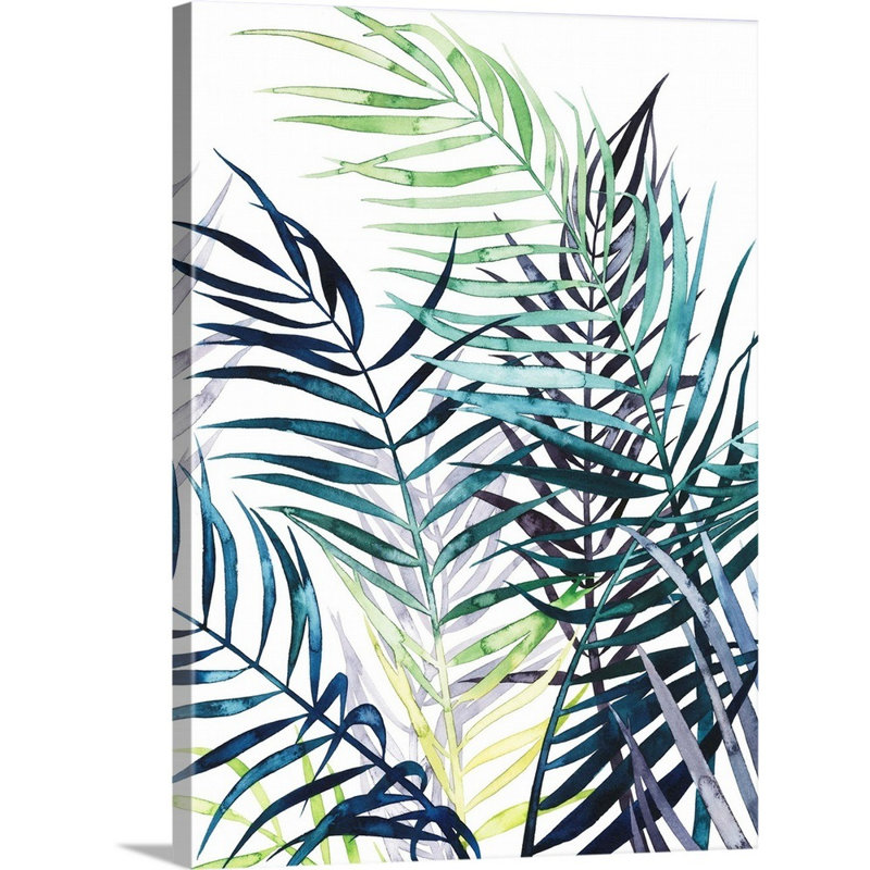 «Twilight Palms I», art mural sur toile, Toile tendue, H 32 po x l 24 po