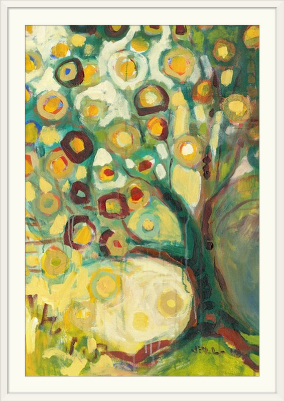 «Nolani Tree of Life in Autumn» - reproduction, H 38 po x l 28 po x P 1 po, Cadre blanc