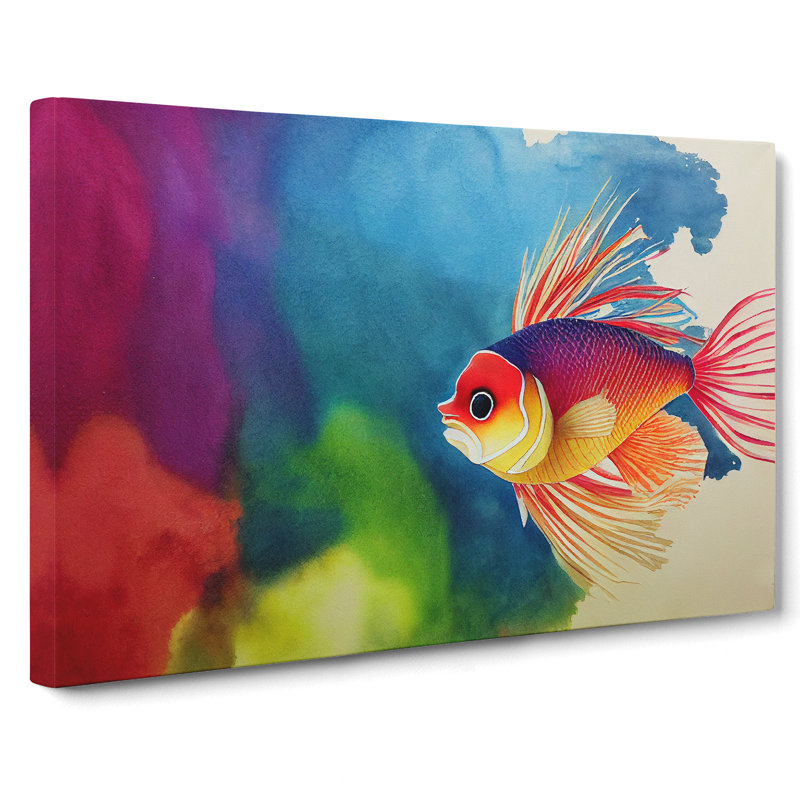 Fish In Watercolour Vol.1 - Wrapped Canvas, 35cm H x 50cm W x 3cm D