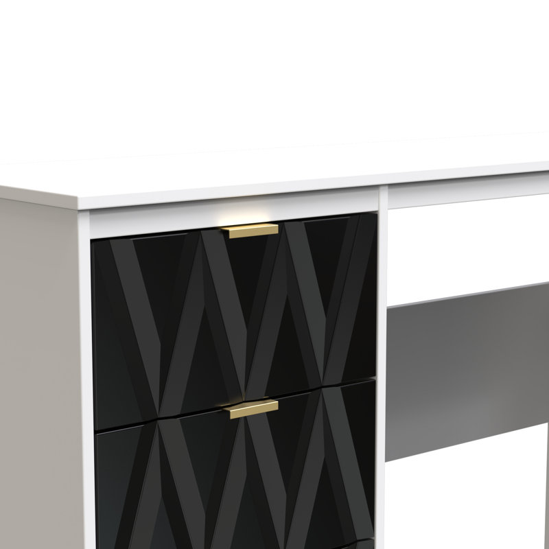 Besmir Dressing Table, Deep Black/White