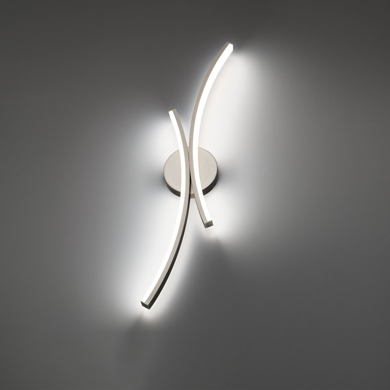 Tusk Dimmable LED Wall Sconce With Colour Temperature Adjustability Switch (2700K/3000K/3500K/4000K), Brushed Nickel, 3500