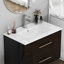 Lavabo de salle de bain en céramique blanche de 30 po - Convient à un meuble-lavabo de 30 po, trou de robinet pré-percé, esthétique minimaliste élégante, durable et facile à nettoyer