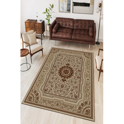 Eco-Friendly Cream Area Rug, 23.6 x 39.4 inches | 100% Polyester, 650 g/m², 0.16 in Pile Height | Antibacterial, Machine Washable, Non-Slip PVC Dot Underside | Perfect for Home Decor & Comfort