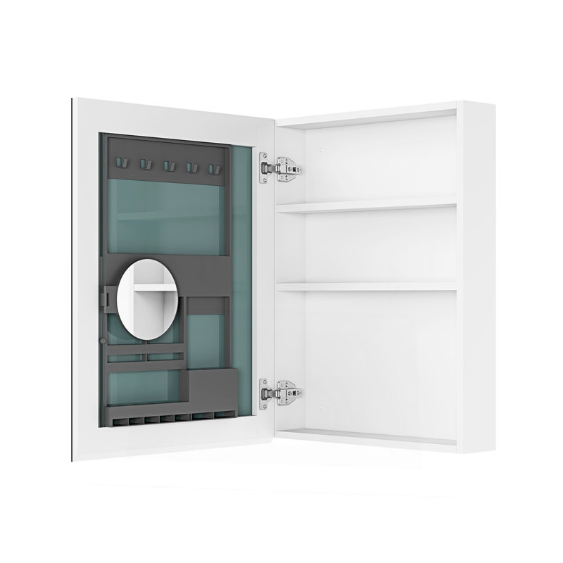 Armoire à pharmacie avec miroir à bords biseautés, porte à ouverture à gauche et porte sans cadre l 20 po x H 26 po