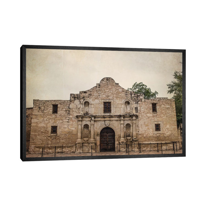 The Alamo by Ann Hudec - Print on Canvas, 45.72cm H x 66.04cm W x 3.81cm D, Black Framed
