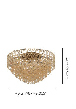 Minigiogali Ceiling Lamp 80 Crystal Transparent Matt Bronze 1 E26 Ul 1, Matte Bronze, Crystal Amber