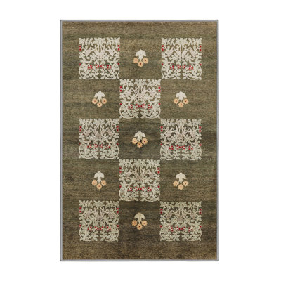 Tapis vert foncé / beige