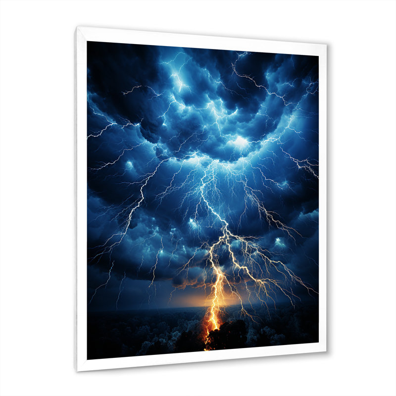 Radnitz Lightning Electric Dance I sur toile, H 20 po x l 12 po x P 1 po, Cadre photo blanc