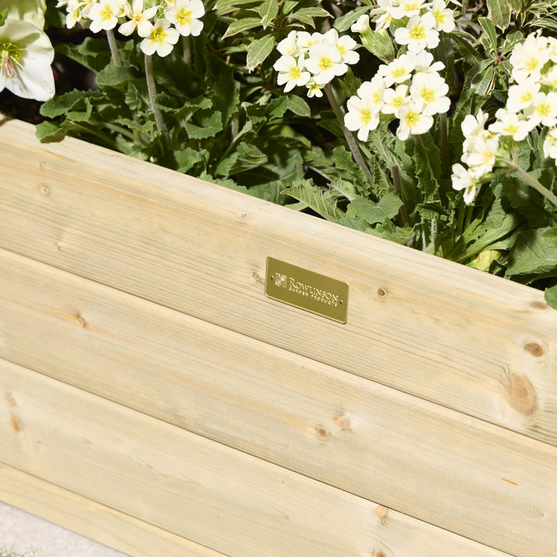 Wood Planter Box, 30 cm H x 100 cm W x 40 cm D