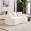 Canapé courbé en éponge à compression complète blanc, canapé compact en chenille 30D sans assemblage pour petits espaces et appartements, L 65 po, 300 lb, 3 coussins-187993370-187993374
