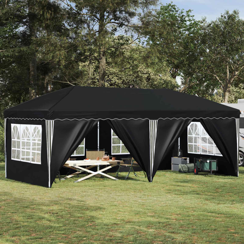 Vidaxl Pop-Up Party Tent 210D Oxford With Sliver Coating Event Shelter Gazebo, Grey