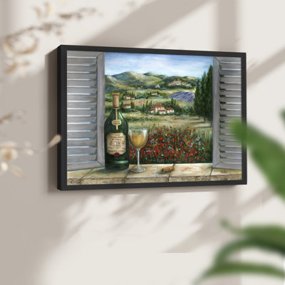 Blanc toscan et coquelicots - Reproduction encadrée - Restickable