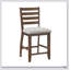 Ensemble de 2 chaises à hauteur de comptoir avec finition cerisier traditionnelle, revêtement beige pour un repas élégant
