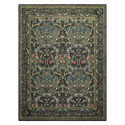 Tapis multicolore crocheté à la main William Morris