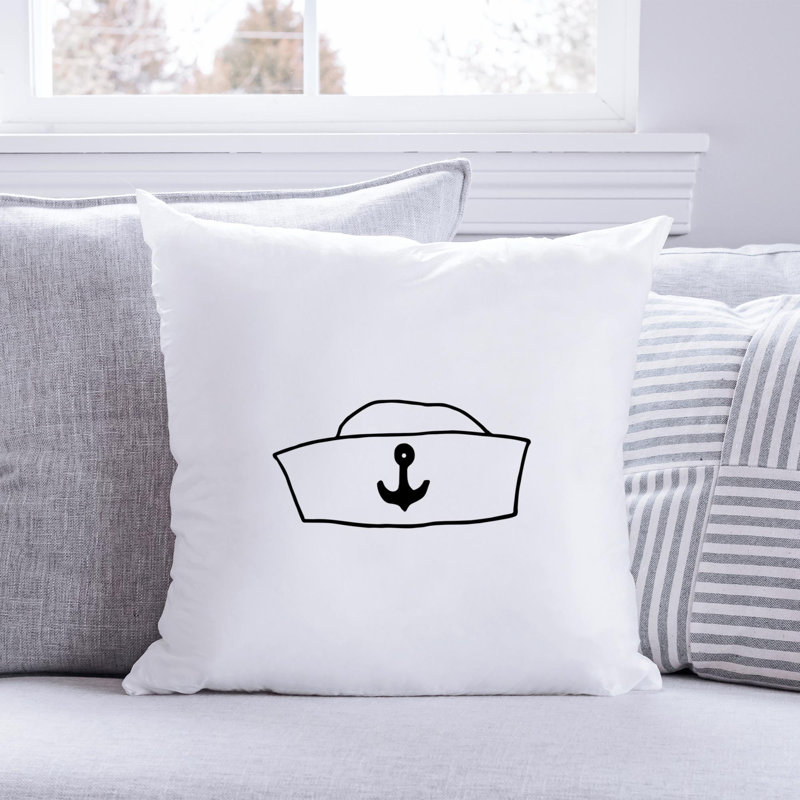 Nautical Sea Life_479 - Coussin décoratif en polyester, H 18 po x l 18 po