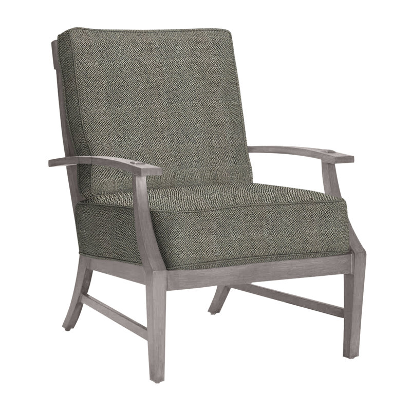 Croquet Patio Chair with Cushions, Welt, Oyster, Intermix Bark