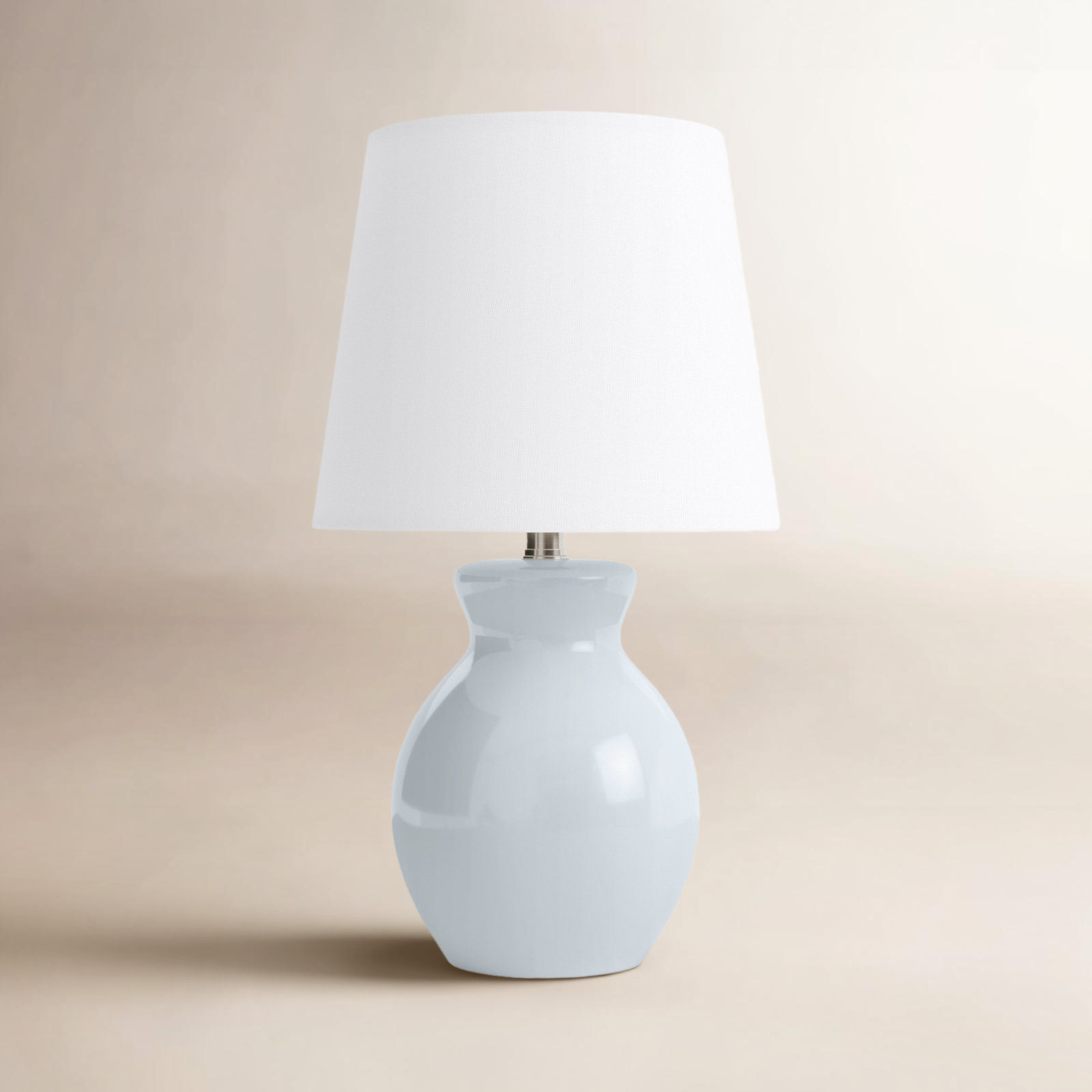 Drum Shade Lamp, Blue, 15'' H X 8'' W X 8'' D