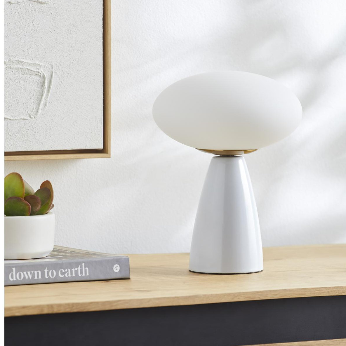 Deckard Ceramic Table Lamp, White