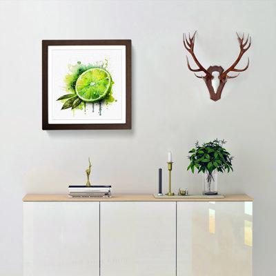 Lime Fruit Watercolour - Framed Print
