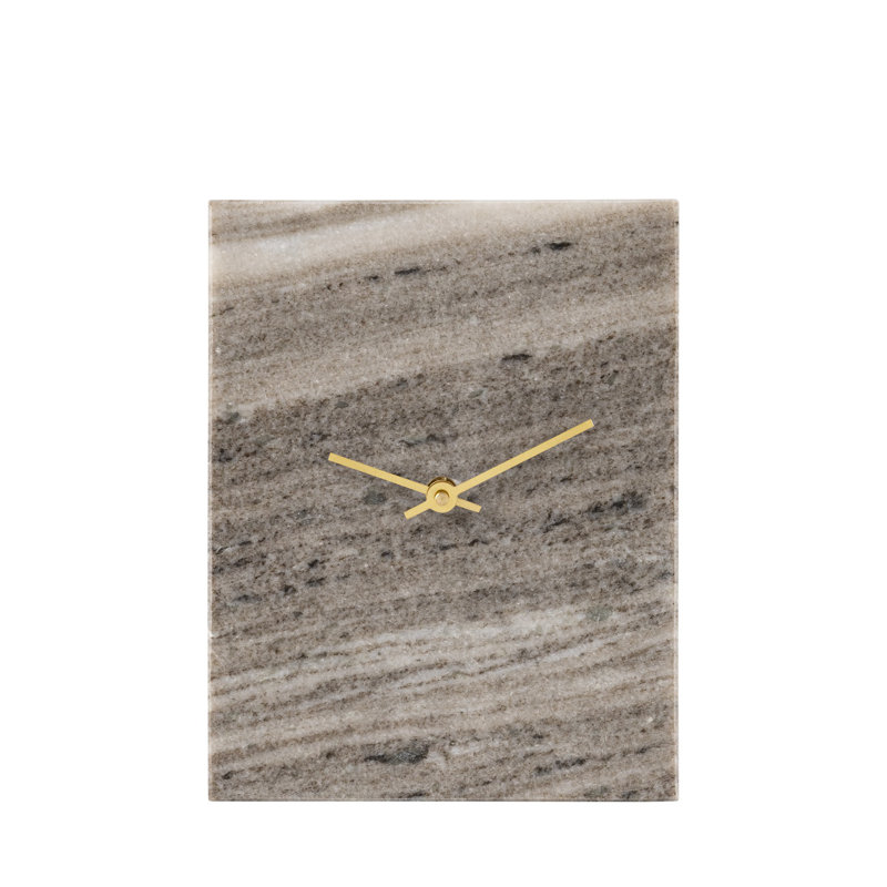 Morchino Marble Rectangle Table Clock Large, Gray, 18" H x 13" W x 12" D