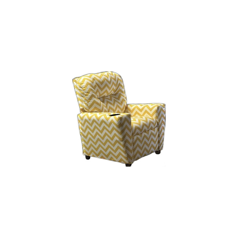 Angelyka Upholstered Recliner, White/Yellow, Chevron/Zig Zag 1