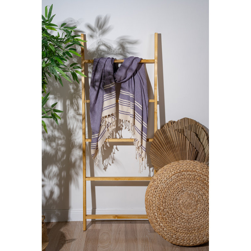 Luxurious Fouta Beach Towel, Dark Lilac, 35.4 x 67.0 inches | 60% Cotton & 40% Polyester, Lightweight 6.3 oz/sq yd | Machine Washable at 86°F | Perfect for Beach, Pool, Spa, & Home Use, Soft and Stylish Design