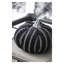 Ensemble de 2 décorations de citrouille à rayures noires et blanches en tissu pour Halloween, 7 po x 7 po x 7 po